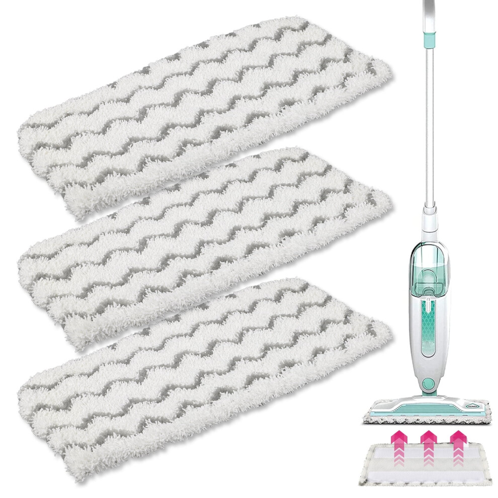 Steam Mop Pads Fits for Shark S1000 S1000A S1000C S1000WM S1001C,Washable Replacement Cleaning Accessory-3 Pack