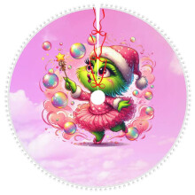 The Grinch World Travel Christmas Tree Skirt with Pom Trim,Holiday Christmas New Years Party Decorations 48