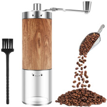 Grusce Manual Coffee Grinder with Ceramic Burr, Adjustable Coarseness, Foldable Handle, Portable Hand Coffee Mill for Coffee