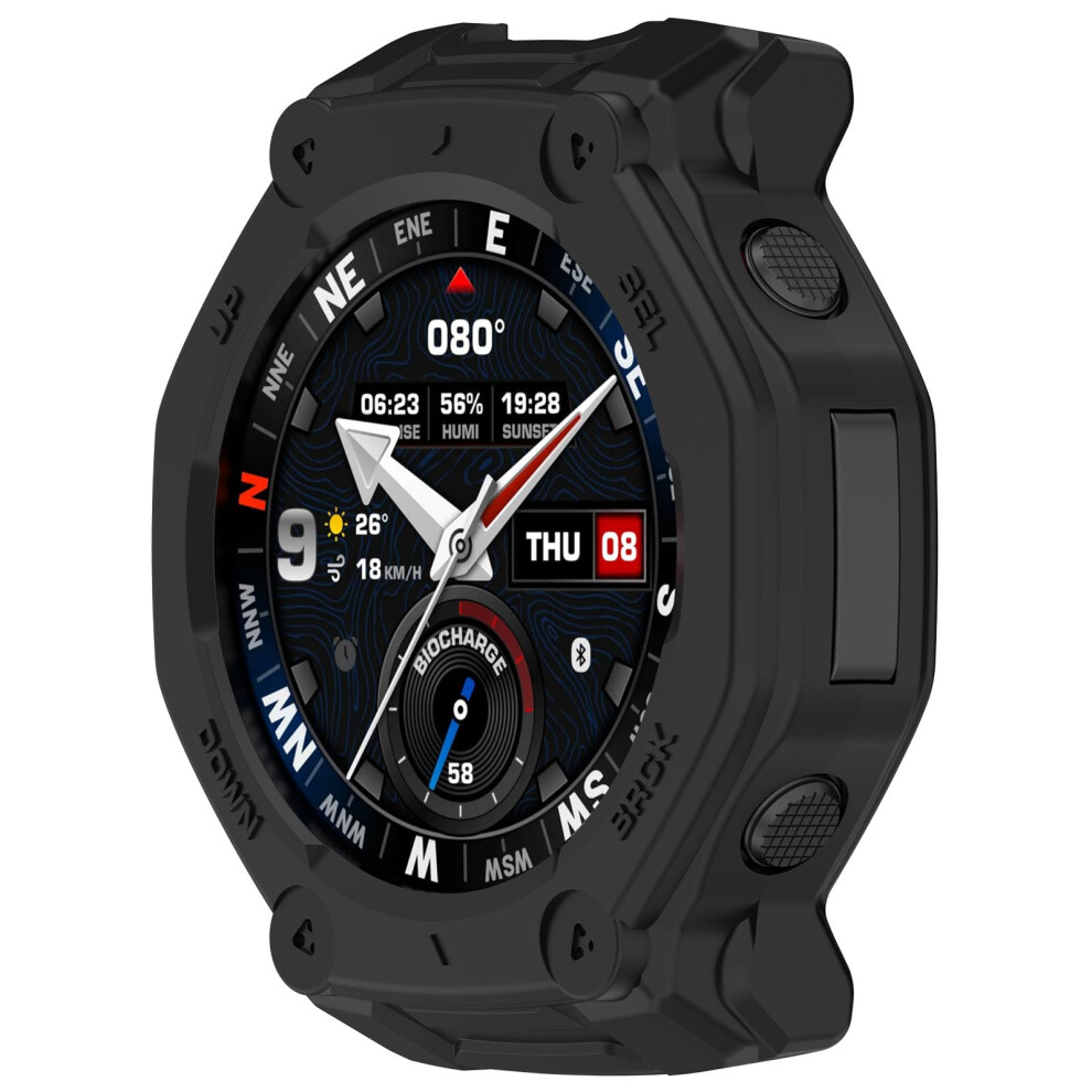 48Mm Shockproof Scratchresistant Tpu Watch Case Bezel Protector For Amazfit Trex 3 Pro Black 9455672853620