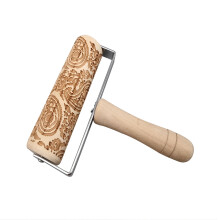 Cyber Monday Deals 2024: Viflosae Wooden Christmas Embossed Rolling Pin, Compatible with Pizza & Baking, Non-stick