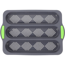 Three-slots Baking Pan Multi-function Baguette Pan Non-stick Silicone Mold Baking Accessory