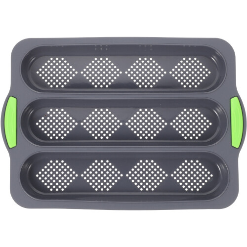Three-slots Baking Pan Multi-function Baguette Pan Non-stick Silicone Mold Baking Accessory