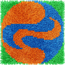 Latch Hook Kits Rug Flower DIY Kit with Pre-Printed Canvas, Yarn, Needles for 30x30cm Cushion Cover – Home Decoration