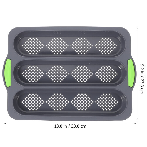 Three-slots Baking Pan Multi-function Baguette Pan Non-stick Silicone Mold Baking Accessory 2