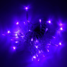 33ft 100LED Purple Battery Operated String Lights, Clear Wire Twinkle Fairy Lights for Wedding, Party, Christmas, Halloween, Indoor/Outdoor Decor