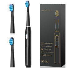Rechargeable Sonic Electric Toothbrush for Adults, 3 Heads, 4 Modes, 21-Day Use, compatible with USB Charging, Christmas Gift
