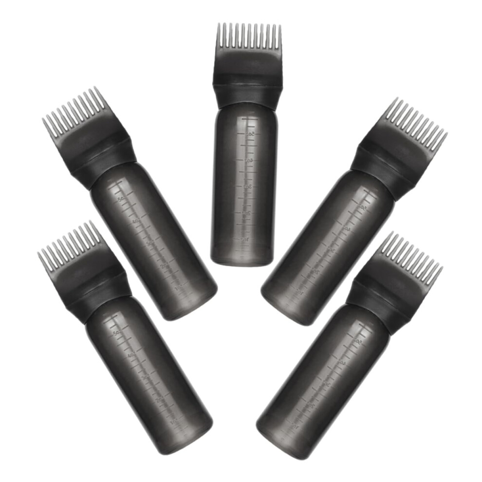 5pcs Hair Dye Applicator Bottle with Precision Comb for Root Touch Up and Hair Color Mixing