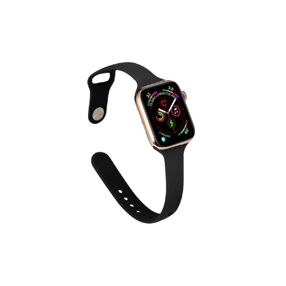 Fits Compatible With Apple Watchwith Apple Watch 38/40/41, 42/44/45/49Mm Ultra-Thin Modern Silicone Strap, Slim Bracelet 38/40/41Mm Black 9557311179846