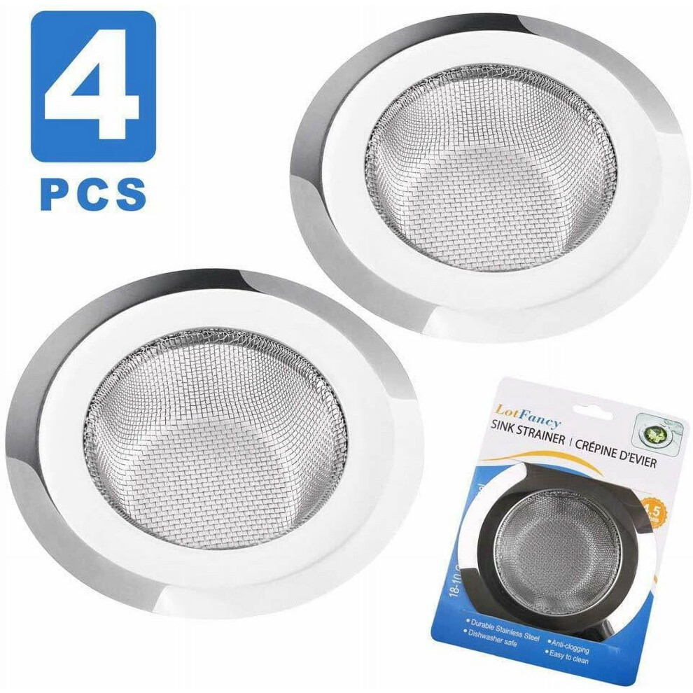 4.5'' Stainless Steel Bathroom Sink Strainers For Kitchen Sink Drain Basket 4Pcs 9557311181313