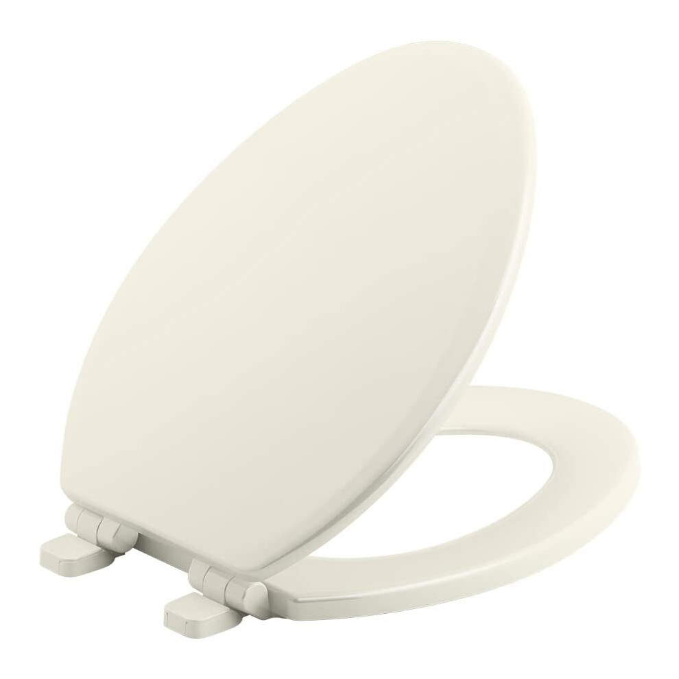 20454-96 Ridgewood Quiet-Close Elongated Toilet Seat, Slow Close, Grip Tight Bumpers And Installation Hardware, Biscuit 9557311687815