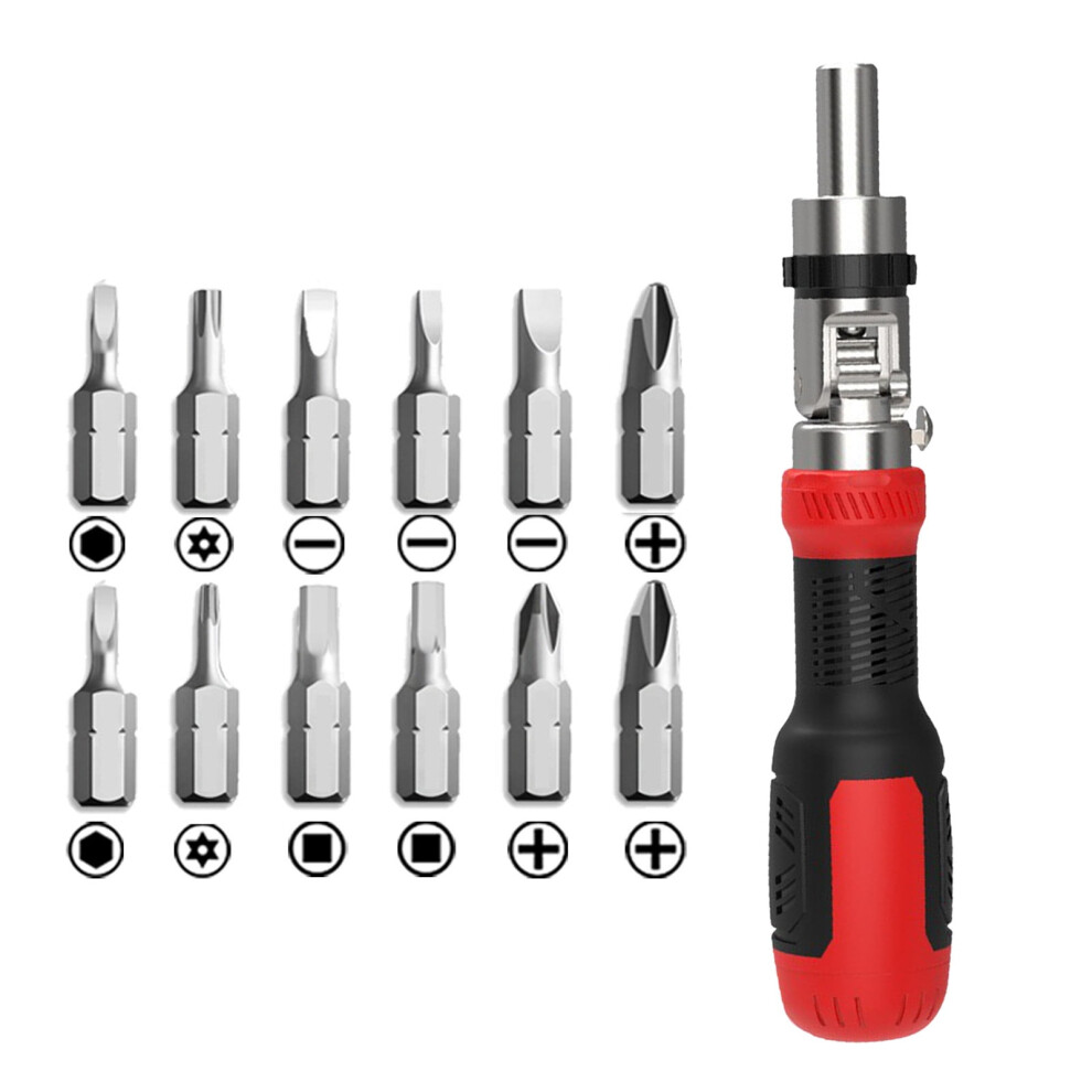 13 In 1 Multi Bit Screwdriver Set, Compatible With 13 Kinds Of Screws, 90 Elbow Red, For Pc Assembly & Repair, Ideal For Craft Enthusiasts 9557311688454