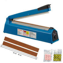 12" Impulse Sealer, Manual Heat Seal Machine with Adjustable Heating, Compatible with ABS, Mylar, PE, PP Bags, Includes Replace Kit