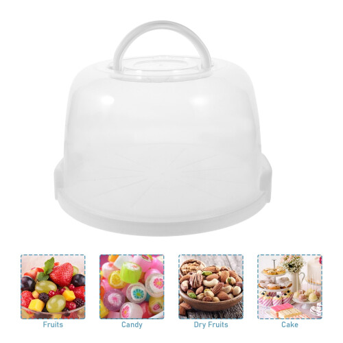 Clear Plastic Cake Carrier with Lid and Handle - Round Cake Keeper Box 1
