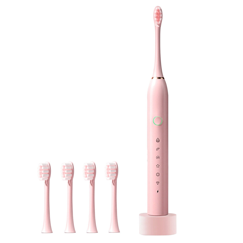 YOBOLK Electric Toothbrush with 4 Heads, 6 Gears, Base Charging, Sound Wave Soft Bristles - Compatible with YOBOLK Models