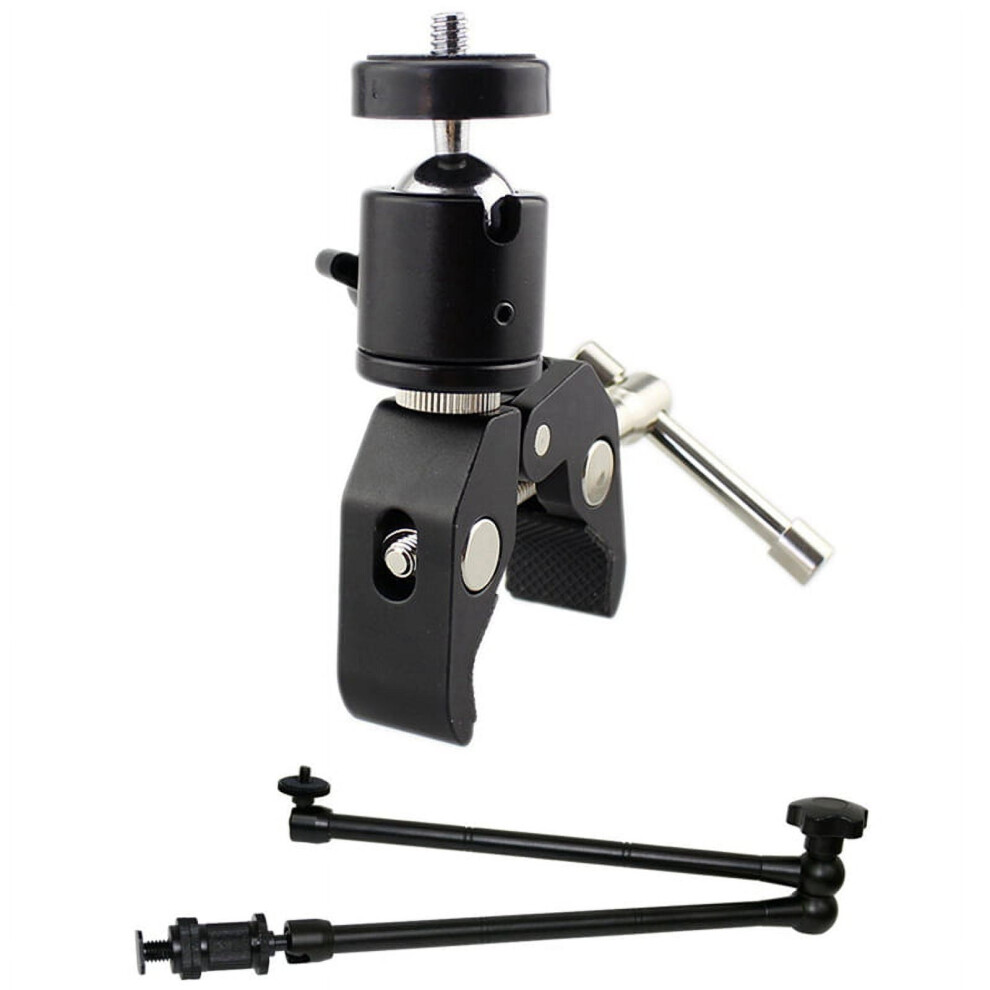 1 Pcs 20Inch Adjustable Articulating Friction Arm & 1 Pcs Dslr Shoe Mount Camera Mount Clamp Black 9193271553991