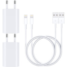 (2x) Lightning charger compatible with iPhone 13/12/11/ Xs/Max/X/8/7/6/5 Pro (4-PACK) 1 Meter