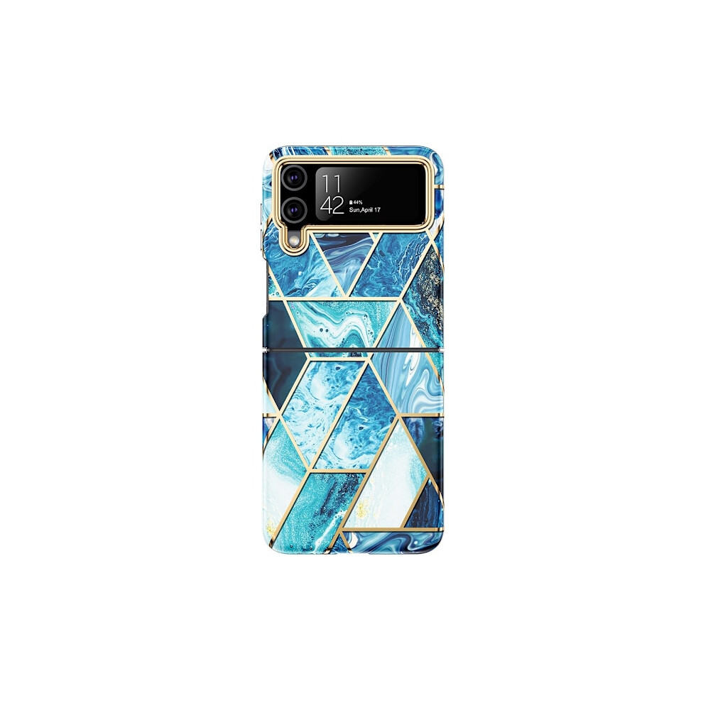 Compatible With Samsung Galaxy Z Flip 4 - Marble Protective Case Blue 9193271555384