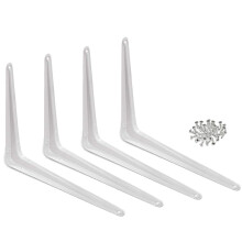 Wideskall Metal 8" x 10" inch Wall Corner Angle Shelving Shelf Brackets, White, Pack of 4