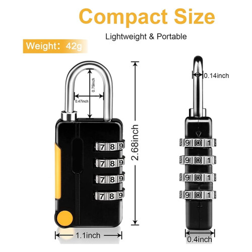 Combination Padlock, Small Waterproof Padlocks for School Gym Locker, Gate, Shed, 4 Digit Code Security Locks 2
