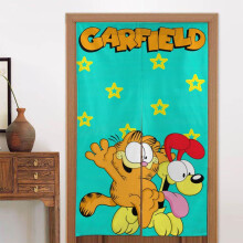 Garfield Door Curtain for Doorway, Pattern Print Blackout Privacy Window Curtain, Room Divider Curtain Tapestry Home Decor, 34" W X 56" L