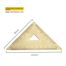 Mini Retro Brass Ruler Triangle Ruler Protractor Measure Tools Cartography Ruler