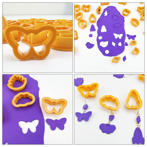 Earring Molding Tool Plastic Clay for Earrings Polymer Making Cutting Machine Slicer 25 Pcs 2