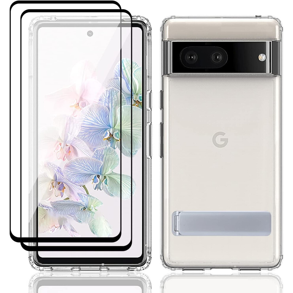 Google Pixel 7 Kickstand Case, Not Yellowing Pixel 7 Clear Hybrid Pc Back Cover Tpu Bumper [Military Drop Protection], Pixel 7 Slim Fit Case 9130661608237