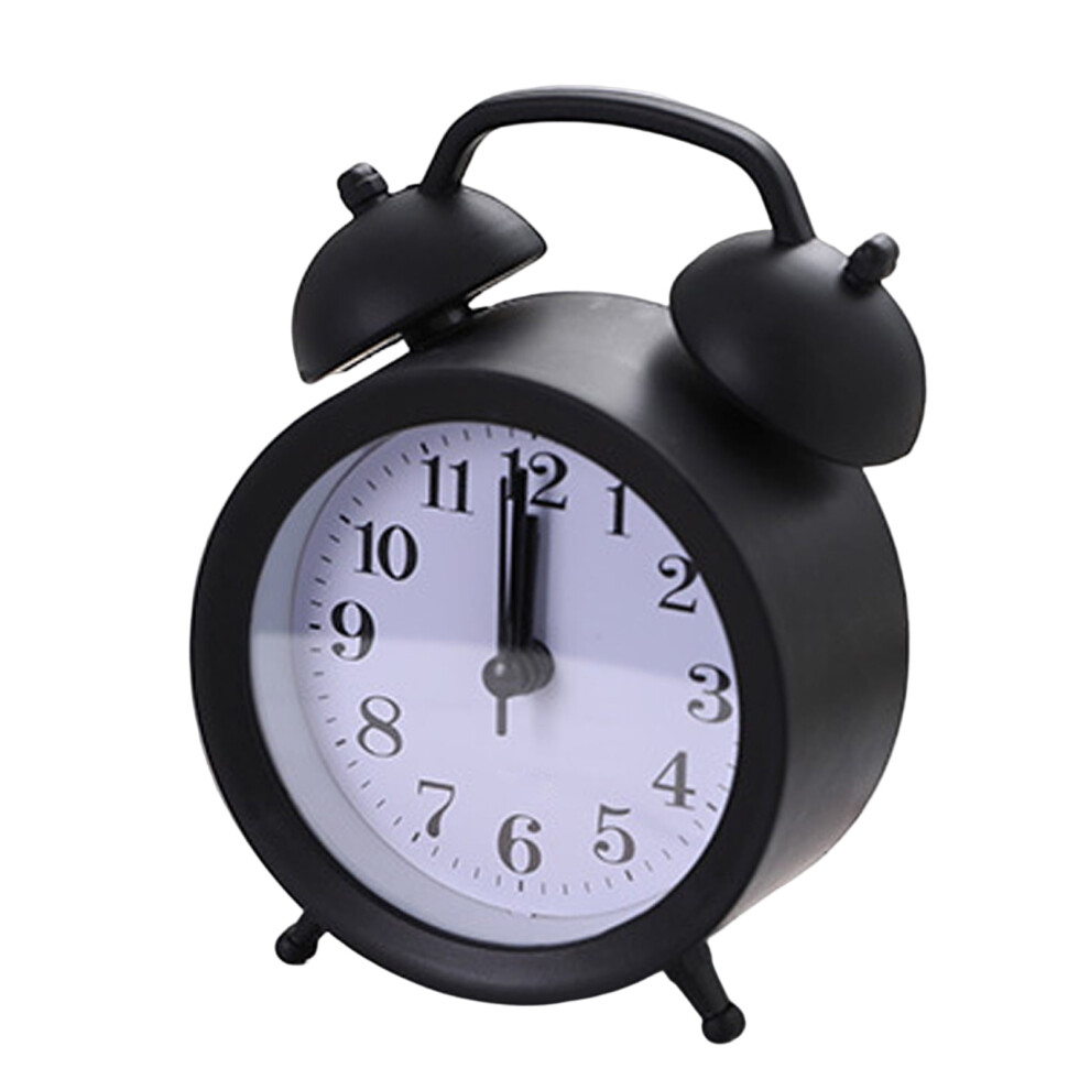Warkul Double Bell Clock Accurate Timekeeping Battery Operated Analog Mini Round Bedside Desk Alarm Clock Cute Kids Gift