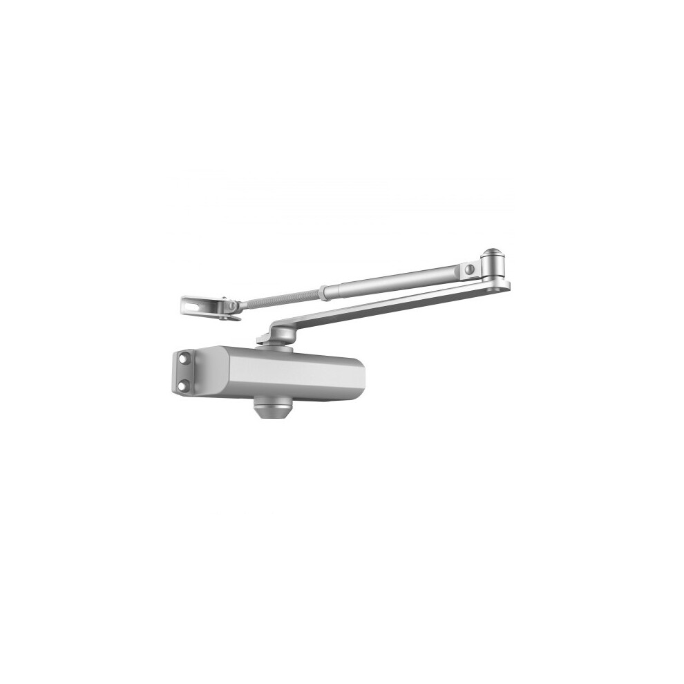 Automatic Door Closer For 187 Lbs Doors, Adjustable Hydraulic Buffer, Heavy Duty Cast Aluminum, Easy Install, Silver 9170372834327