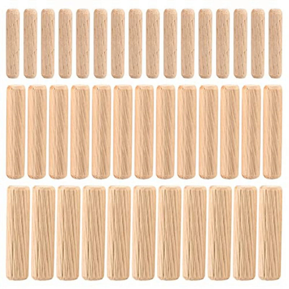 90Pcs Wooden Dowel Pins, Straight Groove Wooden Dowel Pins With Beveled Ends Tapered, For Furniture Door, M6 M8 M10 9170372834273