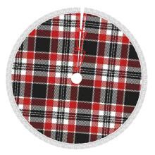 Christmas Plaid Christmas Tree Skirts 36" Inch, Winter Holiday Tree Mat, Xmas Tree Skirt For Rustic Christmas Holiday Decorations