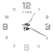 3d Large Wall Clock DIY Acrylic Mirror Clock Watch Size Europe Horloge Living Room Home Decor Multiple Styles Silver G 37 inch (60-90cm)
