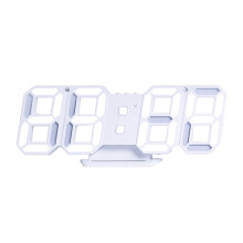 Zeceouar Digital Alarm Clock, Automatic Photosensitive 3D LED Clock, Dual-purpose Mount, White Frame - Compatible with Home Deals