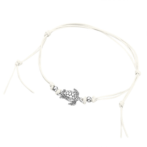 Women's,Beach,Ocean,Cute,Design,Sea,Turtle,Wax,Rope,Anklet,Bracelet