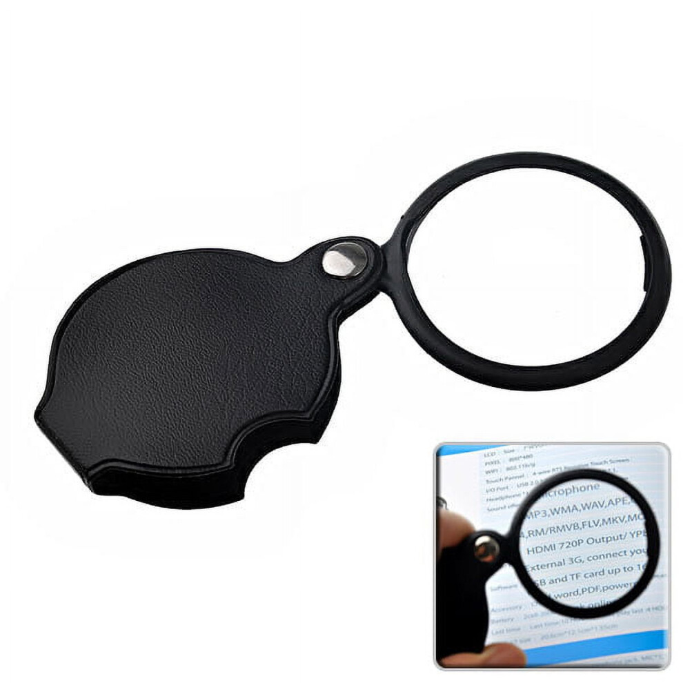 Black Practical Magnifier Hand Held Magnifying Mirror Handheld Hobby Tool Magnifiers Coin Glasses Precision