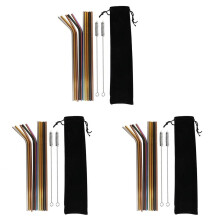 Reusable Stainless Steel Straws,Set of 20 Extra Long 10.5inch Metal Drinking Straws with 4 Brushes and Carry Bag