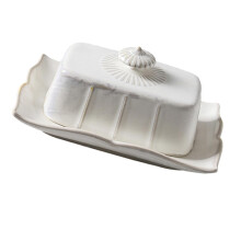 Vintage Ceramic Butter Dish with Lid, Elegant Porcelain Butter Keeper for Kitchen Counter