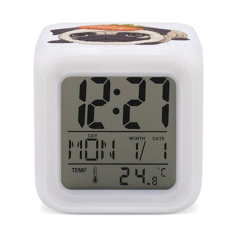 Digital Alarm Clock with Color Changing LED Display, Temperature and Date for Bedroom or Bedside