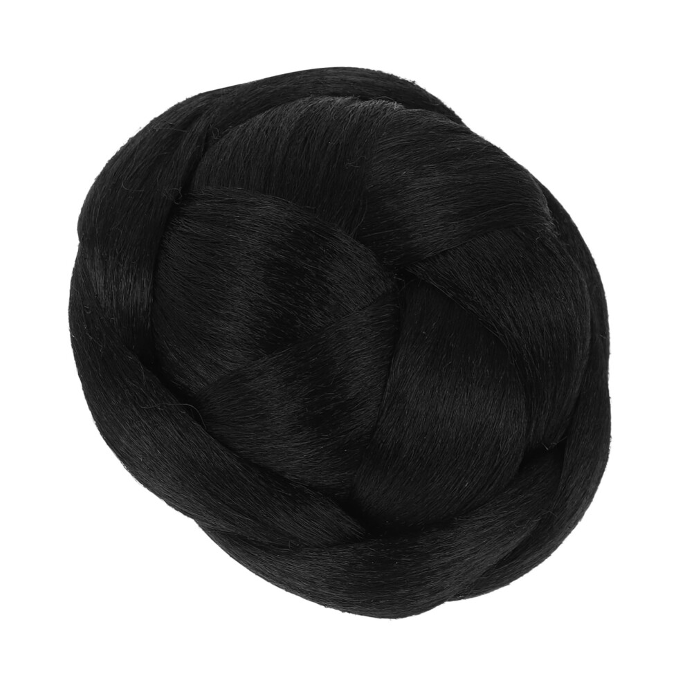 Unisex Braided Bun Hairpiece For Women, Synthetic Updo With Realistic Texture And Quick Secure Attachment