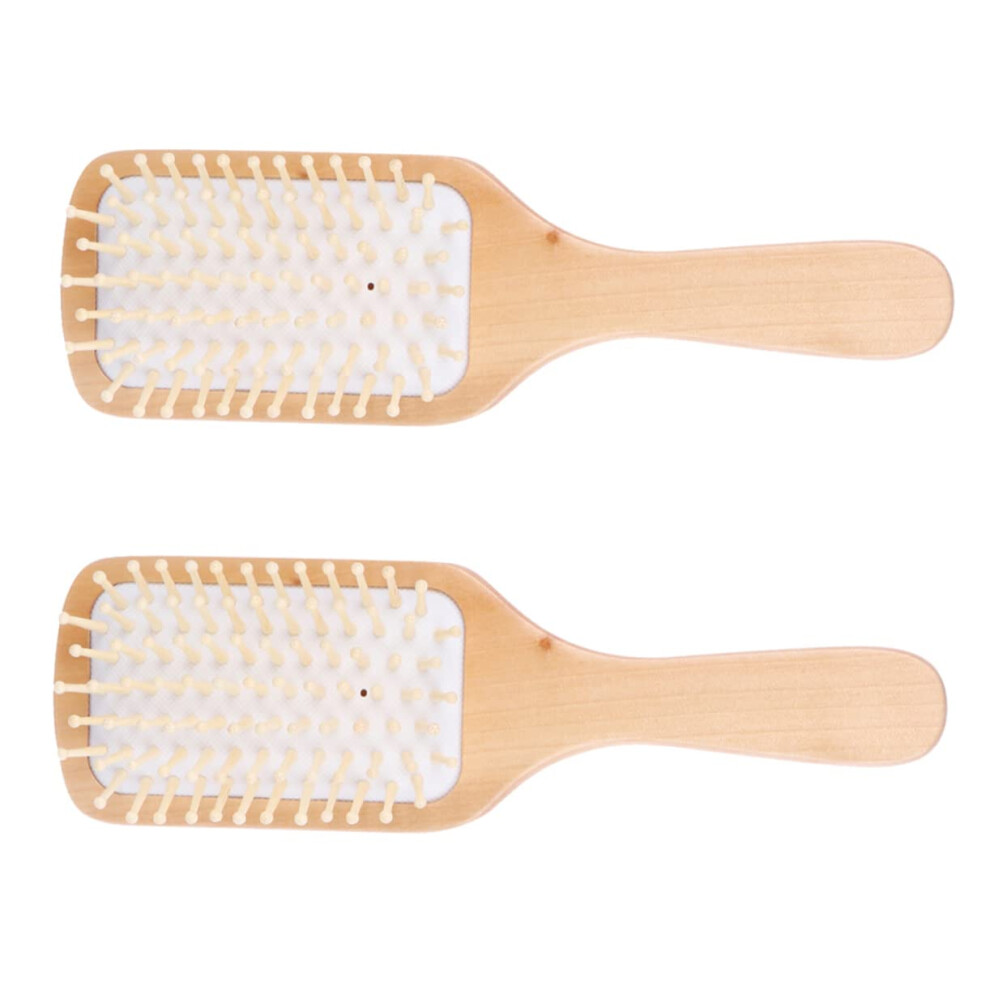 Unisex Wooden Massage Comb Set With Gentle Scalp Massage, Smooth Detangling Teeth, Compact For Home And Salon