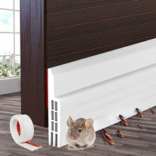 Door Draft Stopper with Strong Adhesive, Noise Reducing Weather Stripping Seal 2'x39' White