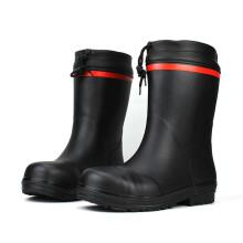 Men's Steel Toe Waterproof Rubber Work Boots Mid Tube Slip Resistant Size 13 Black