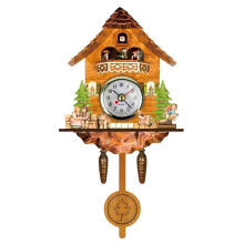Cuckoo Wall Clock Vintage Wooden Retro Design with Pendulum Handmade Carved Home Decor CM002