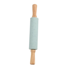 Silicone Rolling Pin with Wooden Handle, Adjustable Nonstick Dough Roller for Baking Cookies and Pizza