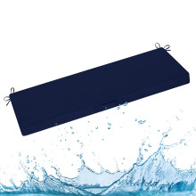 Outdoor Bench Cushion 48x18 Waterproof Patio Furniture Cushion with Ties and Handle Navy