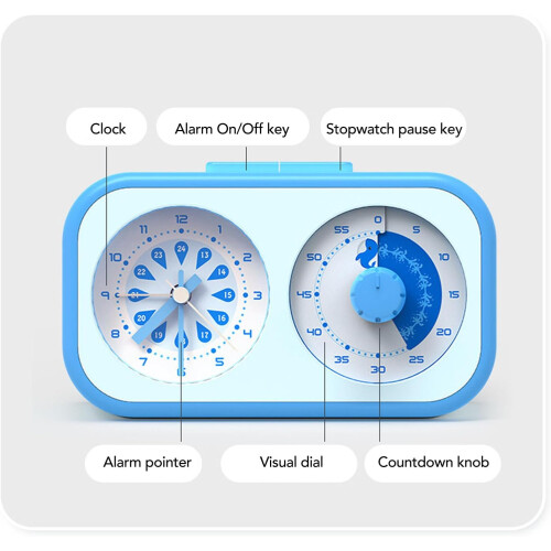 Visual Timer for Kids, 60 Minute Countdown Clock with Silent Operation and Loud Alarm for Study, Home, School 1