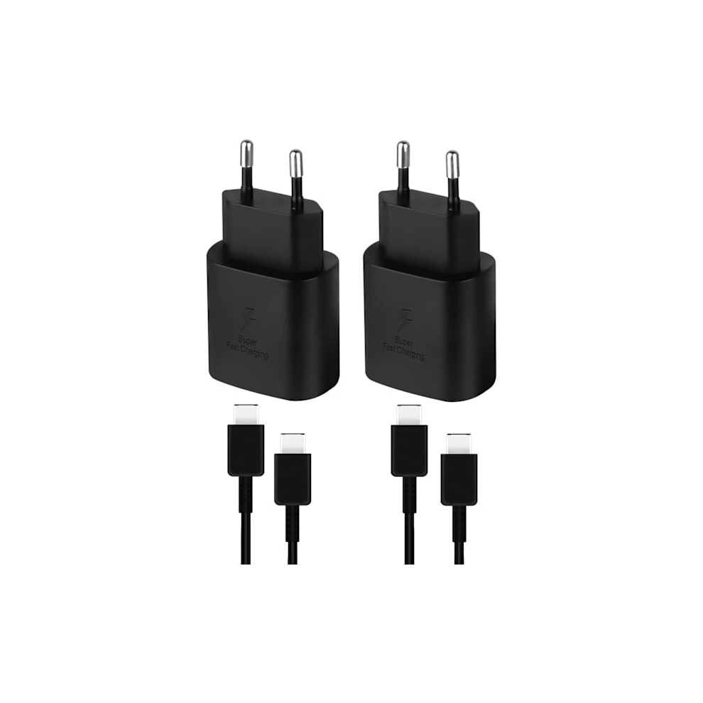 (2Pcs) Compatible With Samsung S25/A53/S22/S24/S23 2M Cable + Extremely Fast Wall Charger 25W (2Pcs) (2M + 25W) 9009879034223