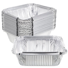 30 Pcs Food Containers with Lids Tin Foil Plate Baking Pans Disposable Frying Grill Griddle