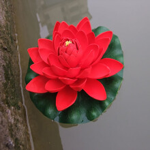 Kinzd Artificial Lotus Flower Fake Floating Water Lily Garden Pond Fish Tank Decor